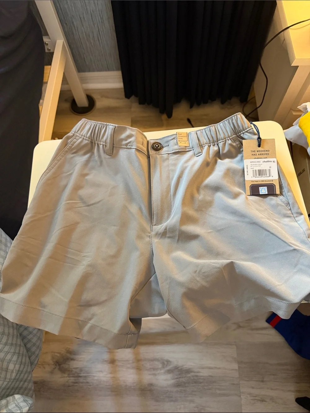 chubbies Men's Light Gray Elastic Waist Casual Shorts